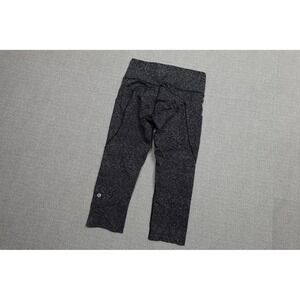 Lululemon Wunder Under Leggings Womens 6 Black Spotted High Rise Knit Yoga